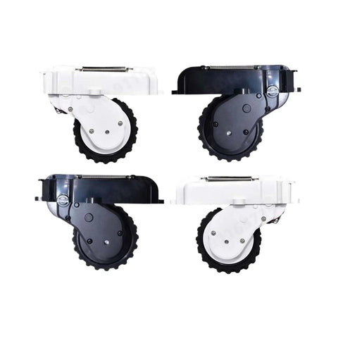 Replacement Wheel For Robot Vacuum With Elastic Rubber Tread And Self Cleaning Axle, Quiet Cushioned Roll, Black and White Models