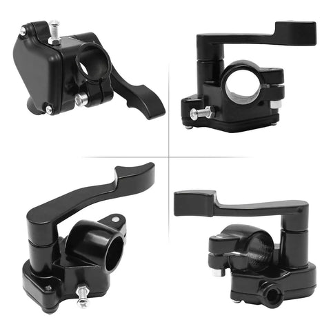 Four views of Seven Eighths Inch Thumb Throttle Cable for 22mm handlebar, aftermarket replacement for ATV, quad bikes, 46.5-inch length