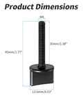 No Sweat Black Nylon Thumb Screws M4 X 35 Millimeter With Full Thread dimensions showing 35mm length and 13.5mm base width.