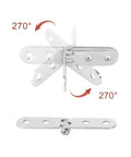 Two Piece 180 Degree Foldable Flap Hinges Screw On With Round Corner For Sewing Machine Cabinet DIY Woodworking Hardware In Black Stainless Steel Finish