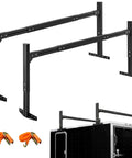 Adjustable Aluminum Trailer Ladder Rack For Open And Enclosed Trailers, 2 Bar Cargo Box Rack With Straps, Extends 5.7Ft To 7.7Ft, Lightweight Yet Heavy Duty, 800Lb Capacity, Durable Powder Coat Finish on enclosed trailer