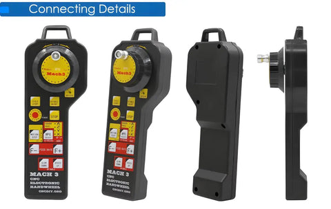 MPG Pendant CNC Controller For Mach3 With 4 Axis Handwheel And Emergency Stop MODBUS Protocol Manual Control multi-angle view