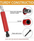 Grease Fitting Cleaning Tool No More Clogged Zerks Zerk Buster showing red cylinder, heavy-duty hydraulic coupler, and piston detail