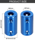 Beefy Rigid Shaft Coupler 6mm To 7mm 25mm Length 14mm Diameter Steel Joint Connector For 3D Printers DIY Motors Encoder With Screws 4 Pieces Heavy Duty High Strength Heat Resistant Coupling, blue 6mm/7mm size