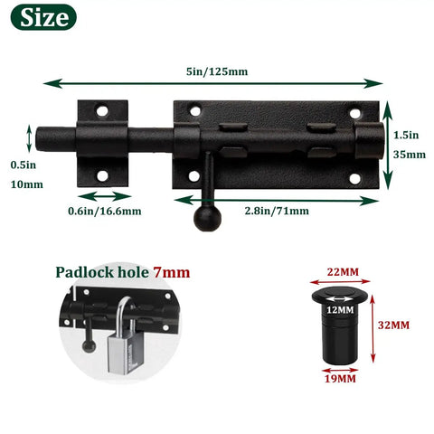 No Sweat Security With These Heavy Duty Black Stainless Steel Slide Bolts And Barrel Locks Perfect For Gates Barn Doors And Porch Entrances Features Built Tough As Nails Construction Includes Two Pack