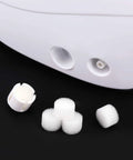 96 Pcs Nebulizer Filter Replacement Kit For Compressor Systems White Round Sponge Air Filters on black surface