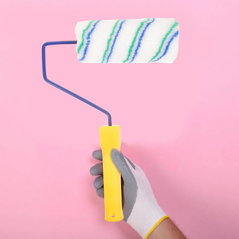 Top Shelf Paint Roller With Removable Sleeve For Smooth As Butter Wall And Ceiling Coat Zero Grind Handle in hand.