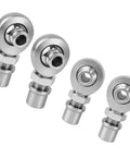 Badass 1.25 Inch Chromoly Heim Joint Rod End Kit Featuring Dual Thread Panhard Linkage For Gnarly Off Road Suspension Upgrades And Beast Mode Truck Builds, showing four chrome rod ends with locking nuts.