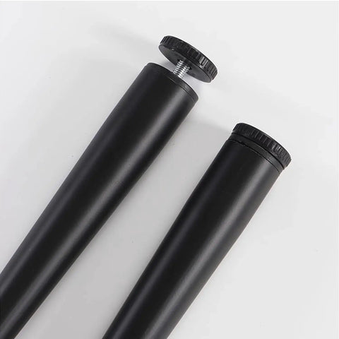 Adjustable Clamp Leg For DIY Coffee And Console Tables, Black Metal Leg with threaded floor protectors, no punching design