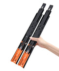 Hand holding full extension drawer slides 45mm soft close runners 3 fold side mount for easy tool free install with detachable quick release latches
