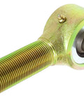 Badass 2 1/2 Inch Narrow Forged Johnny Joint Rod End For Custom Whip Building And Tight Suspension Tuning Setup With 2 625 By 562 Ball And 1 1/4 12 RH Thread Shank Upgrade, gold zinc coated, close-up view.
