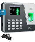 Stress Free Standalone Time Clock With Instant Fingerprint Reader Plug And Play Biometric Punch Machine For Small Business Offline Operation USB drive and time clock display.