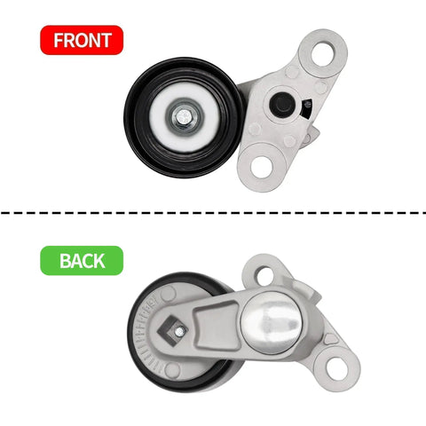 Front and back view of Chevy GMC Air Conditioning Serpentine Drive Belt Tensioner Kit For Silverado Avalanche Suburban Tahoe Express