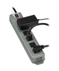 Heavy Duty Power Strip With 6 Right Angle Outlets In All Metal Housing Mountable On Wall Or Under Desk 15 Foot Extension Cord On Off Switch Cover Ideal For Industrial Garage Use UL24RA15