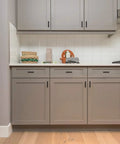 Gray kitchen cabinets with Square Cabinet Handles Set 10 Pack 3 Inch Matte Black Flat Drawer Pulls For Kitchen Cabinets And Furniture Center To Center 3 Inches Durable Hardware