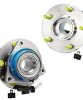 Front 6-Piece Wheel Hub & Bearing Kit 2 Hubs with Bearings and 4 Tie Rods for Buick LeSabre Lucerne Riviera Park Avenue, showing hubs