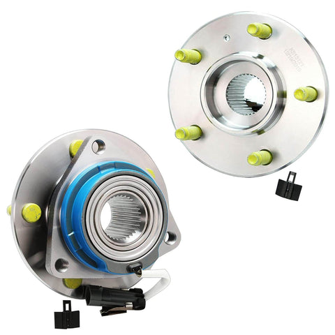 Front 6-Piece Wheel Hub & Bearing Kit 2 Hubs with Bearings and 4 Tie Rods for Buick LeSabre Lucerne Riviera Park Avenue, showing hubs