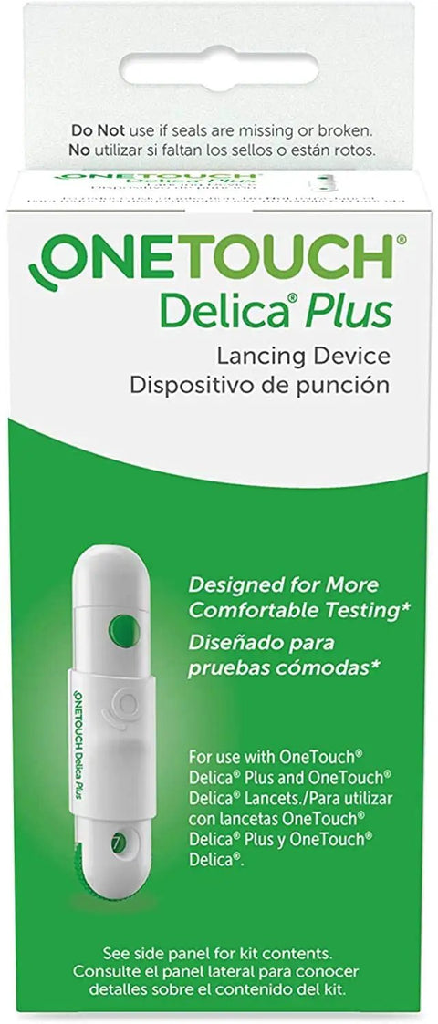 Lancing Device With 25 Lancets For Easy At Home Testing Reduced Vibration For Smooth Pricks Ergonomic Grip Adjustable Depth Designed For Less Pain Compatible With Popular Delica Style Lancets box