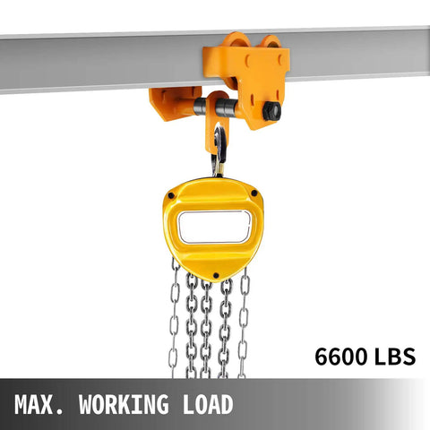 3 Ton Beefy Heavy Duty Manual Trolley Crane Lift For I Beam Push Track Roller Trolley With Dual Wheels Adjustable Beam Width