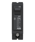 Straight Shooter 15 Amp Single Pole Circuit Breaker 120 240 Volt 10 Kaic Rated Thermal Magnetic Plug On Load Center Protector, black device