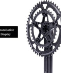 110 BCD Aluminum Bike Chainring Set With Pin 5 Bolt Double Round For Road Bikes shown on installation display
