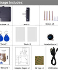 Contents of Hidden RFID Cabinet Lock Kit With USB Cable For Wooden Cabinets And Drawers Programmable Access One Key For Multiple Locks