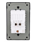 Heavy Duty Wall Outlet With Usb And Type C Port 15A Pc Flame Retardant Electrical Receptacle shows front view assembly with ports.