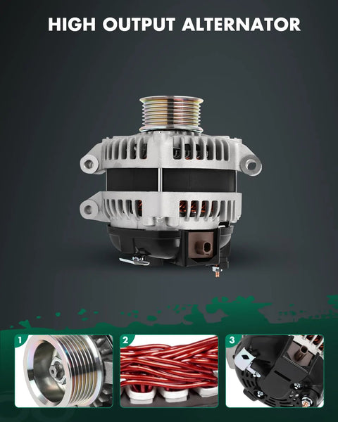 Drop In 120 Amp Alternator Replacement Fits Acura ILX 2013 2015 Civic 2012 2015 CRV 2012 2014 2.4L L4 2354cc 12V CW Pulley S7