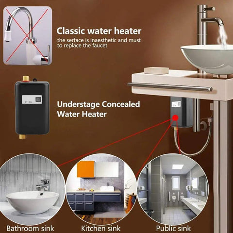 Instant 3000W Tankless Hot Water Heater 110V Mini Electric Water Heater for sinks and bathrooms in use
