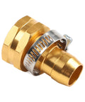 Heavy Duty Aluminum Garden Hose Mender Repair Kit With 3/4 Inch Us Thread Male Female Fitting And Stainless Steel Clamp For Sprayer Leak Fix And End Replacement No Tools Needed Just Twist And Go, brass hose mender with clamp