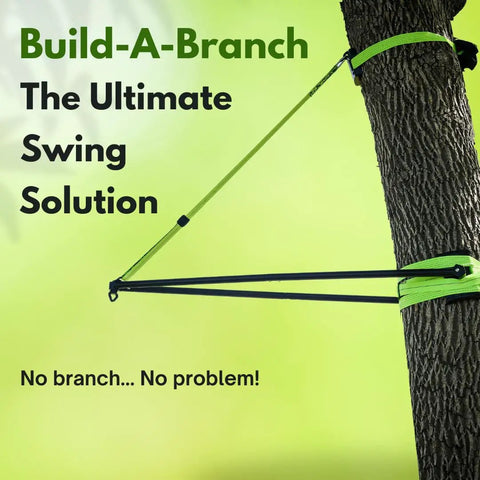 Build A Branch Tree Swing Kit Turns Any Healthy 12 to 24 Inch Diameter Tree Into A Secure Outdoor Swing With 360 Degree Swivel, Powder Coated