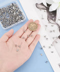 150 Pcs Ball Post Earring Kit With 75 Pairs Of 304 Stainless Steel Findings Including Loops And Ear Nuts 0.8mm Pin For DIY Earring Making No Tarnish Hypoallergenic Easy To Use, hand with earring posts