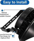 Heavy Duty LED Stadium Lights 500W Built Tough Sports Field Flood Lamps installation with adjustable U-bracket details.