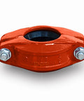 2 Inch Grooved Rigid Pipe Coupling For Wet And Dry Systems Ductile Iron With Orange Finish Meets ANSI AWWA C606 500 PSI Rating