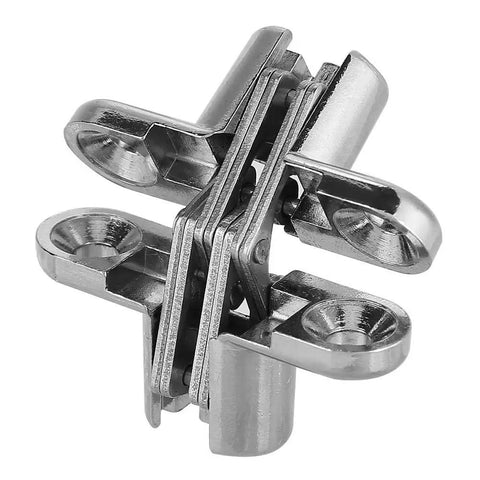 180 Degree Hidden Hinges Zinc Alloy Concealed Cross Door Hinge Kit For Furniture And Cabinets Easy Installation XS Built To Last Abrasion Resistant High Hardness Featuring Over 50,000 Open Close Cycles For Smooth Flexible Operation, zinc alloy concealed hinge