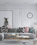 Peel And Stick Dope White Gray Wood Shiplap Wallpaper 511.8 Inch By 17.7 Inch Thickened Self Adhesive Removable Wall Covering in living room
