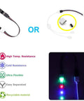 53-Piece LED Strip Connector Kit For 8mm 3528 2835 RGB Rope Lights showing flexibility and color resistance features.