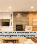 PAR20 Halogen Light Bulbs 39W Dimmable 3000K Warm White Flood Lamps, 480 Lumens, 120V E26 Medium Base lighting a living room