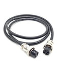 GX16 4 Pin Double Female Aviation Cordset, 1 Meter Length, 20AWG PVC Cable, Rugged Panel Mount Circular Metal Connector, Marine Use
