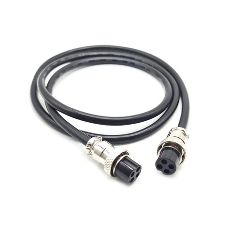 GX16 4 Pin Double Female Aviation Cordset, 1 Meter Length, 20AWG PVC Cable, Rugged Panel Mount Circular Metal Connector, Marine Use