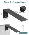 Rock Solid Heavy Duty Countertop Support Brackets 3 Pack With Screws, 10 Inch Hidden Steel Shelf Braces dimensions and features.