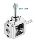 Beefy Right Angle 90 Degree Bevel Gearbox One To One Reducer With Aluminum Frame And Eight Millimeter Shaft One Output Gear 20 Tooth