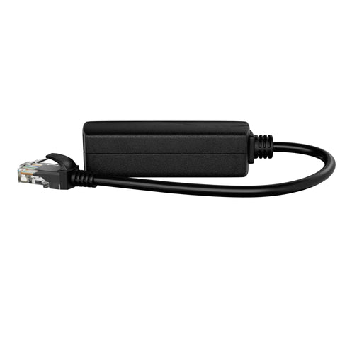 Check Out This Adnet 48V To 24V Passive PoE Converter Inline Adapter With Rj45 Male Female Ends, black, compact design for network devices.