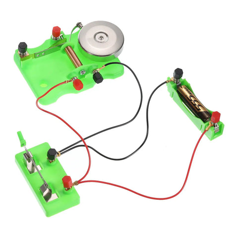Electric Bell Magnetism Experiment Kit Set For Education Two Pack Induction Coil Lab Kit with colorful circuit switches visible