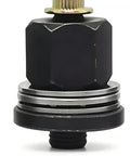Rivet Nut Tool Kit For Carbon Steel Drill Adapters And Thread Insert Sets, Nutsert Fastening Kit For Metalworking And Construction, Double Mode Rivnut Tool, Flexible And Durable For DIY Projects; black carbon steel adapter close-up