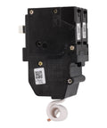 30 Amp Double Pole Circuit Breaker With GFCI Protection 120 240V Pigtail Neutral UL Listed black side view
