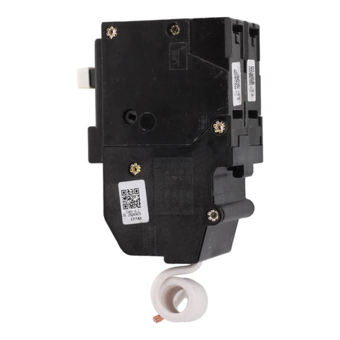 30 Amp Double Pole Circuit Breaker With GFCI Protection 120 240V Pigtail Neutral UL Listed black side view