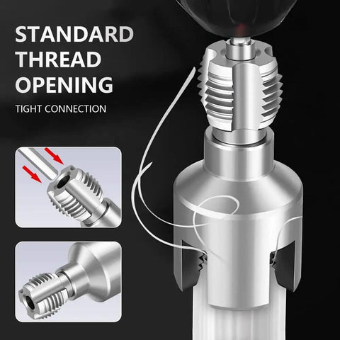 All In One PVC Pipe Thread Tool For Internal And External Threads Quick Tapping And Threading Pro Grade Fits One Half Inch And Three Quarter Inch Pipes Heavy Duty Alloy Build For Fast Installation And Repair, standard thread opening on PVC pipe