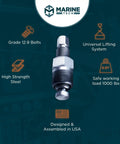 Outboard Flywheel Puller For Mercury Honda Verado Yamaha Boats Heavy Duty Removal Tool displayed with specifications and logo.