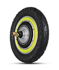 12 Inch Electric Scooter Hub Motor Wheel Running On 48V 500W Brushless Gearless Power with air-filled tire and aluminum rim.